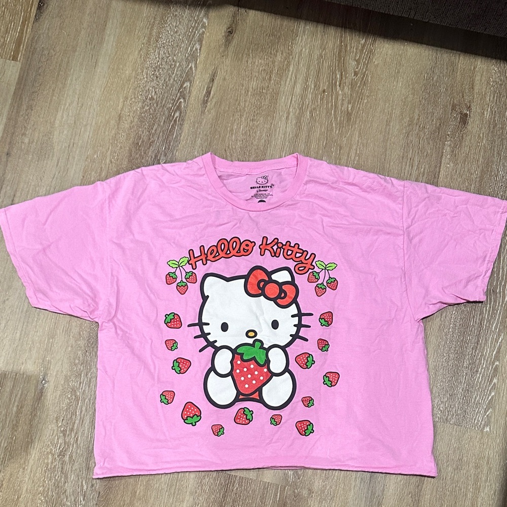 Hello Kitty Pink Womens crop  T-Shirt